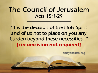 Council of Jerusalem Declared Circumcision Is Not Required Of Christians